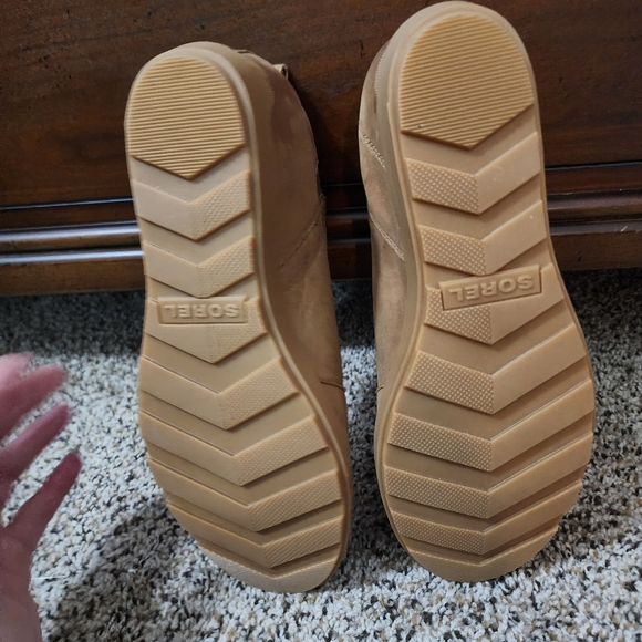 Sorel Evie II Women's 11 Leather Waterproof Velvet Tan Zip Wedge Bootie - Picture 5 of 13